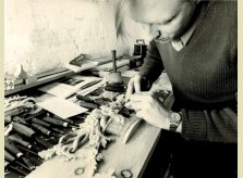 A Hallidays carver at work in 1971 - using the same tools and skills as today.